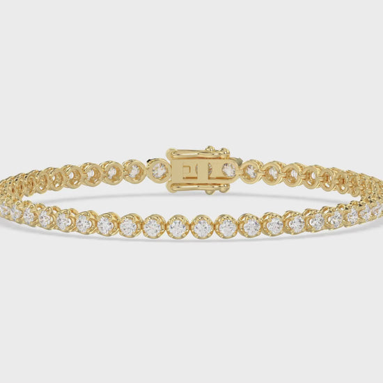 Lightweight Fusion Diamond Tennis Bracelet approx. 3 ct, 10K Yellow Gold, video