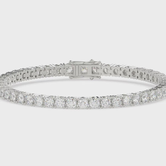 Classic 4 Prong Diamond Tennis Bracelet approx. 3 ct, 10K White Gold, video