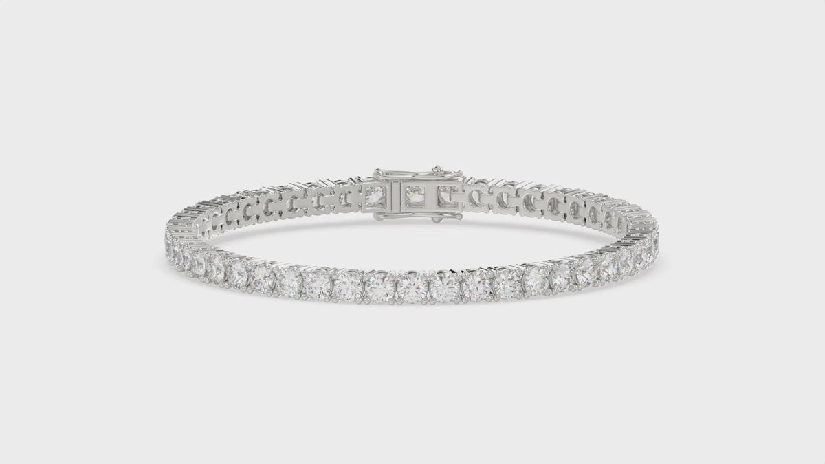 Classic 4 Prong Diamond Tennis Bracelet approx. 3 ct, 10K White Gold, video