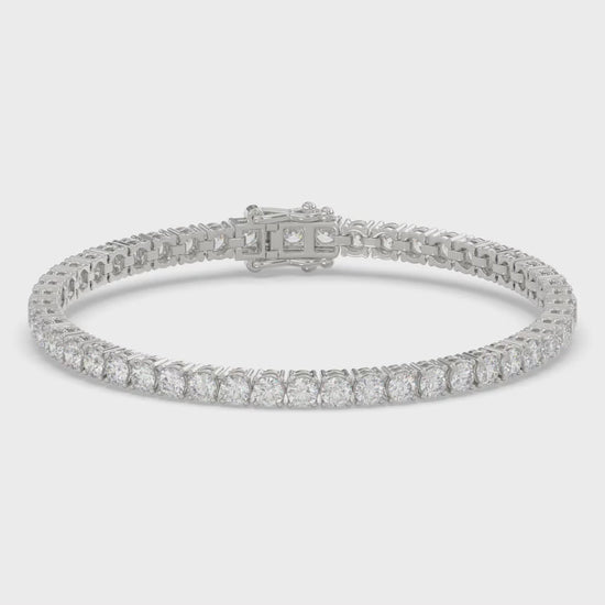 Classic 4 Prong Diamond Tennis Bracelet approx. 7 ct, 10K White Gold, video