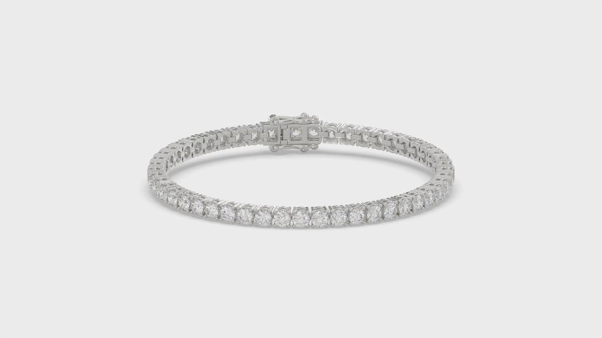 Classic 4 Prong Diamond Tennis Bracelet approx. 7 ct, 10K White Gold, video
