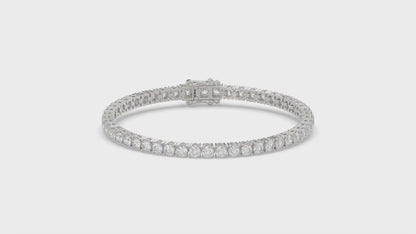 Classic 4 Prong Diamond Tennis Bracelet approx. 7 ct, 10K White Gold, video