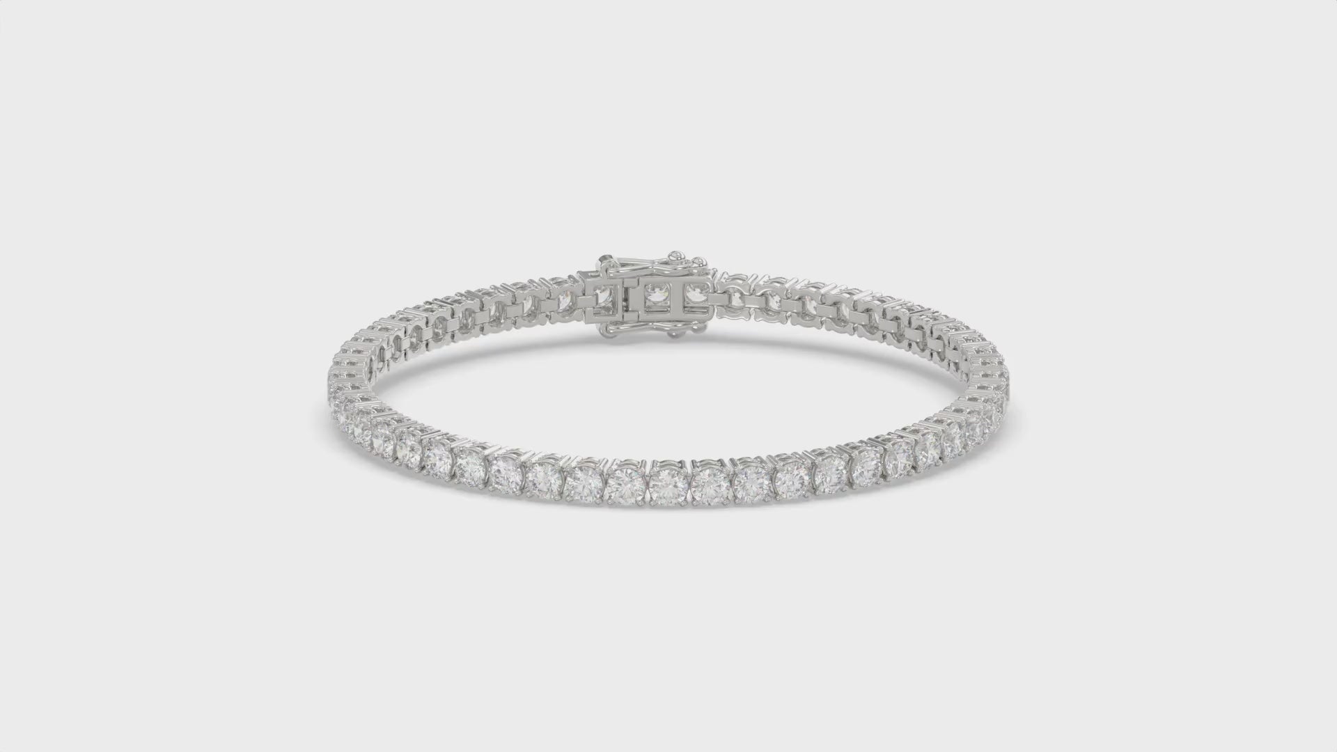 Classic 4 Prong Diamond Tennis Bracelet approx. 7 ct, 10K White Gold, video