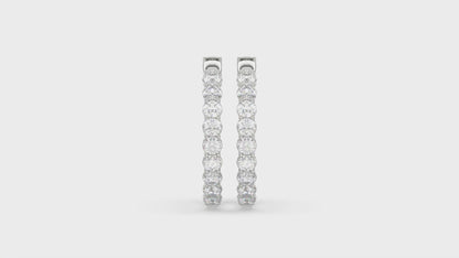Inside-Out Round Diamond Hoop Earrings 5 ct, 10K White Gold, video