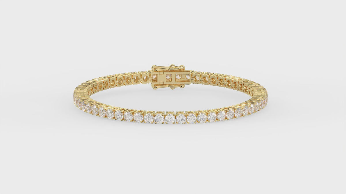 Classic 4 Prong Diamond Tennis Bracelet approx. 5 ct, 10K Yellow Gold, video