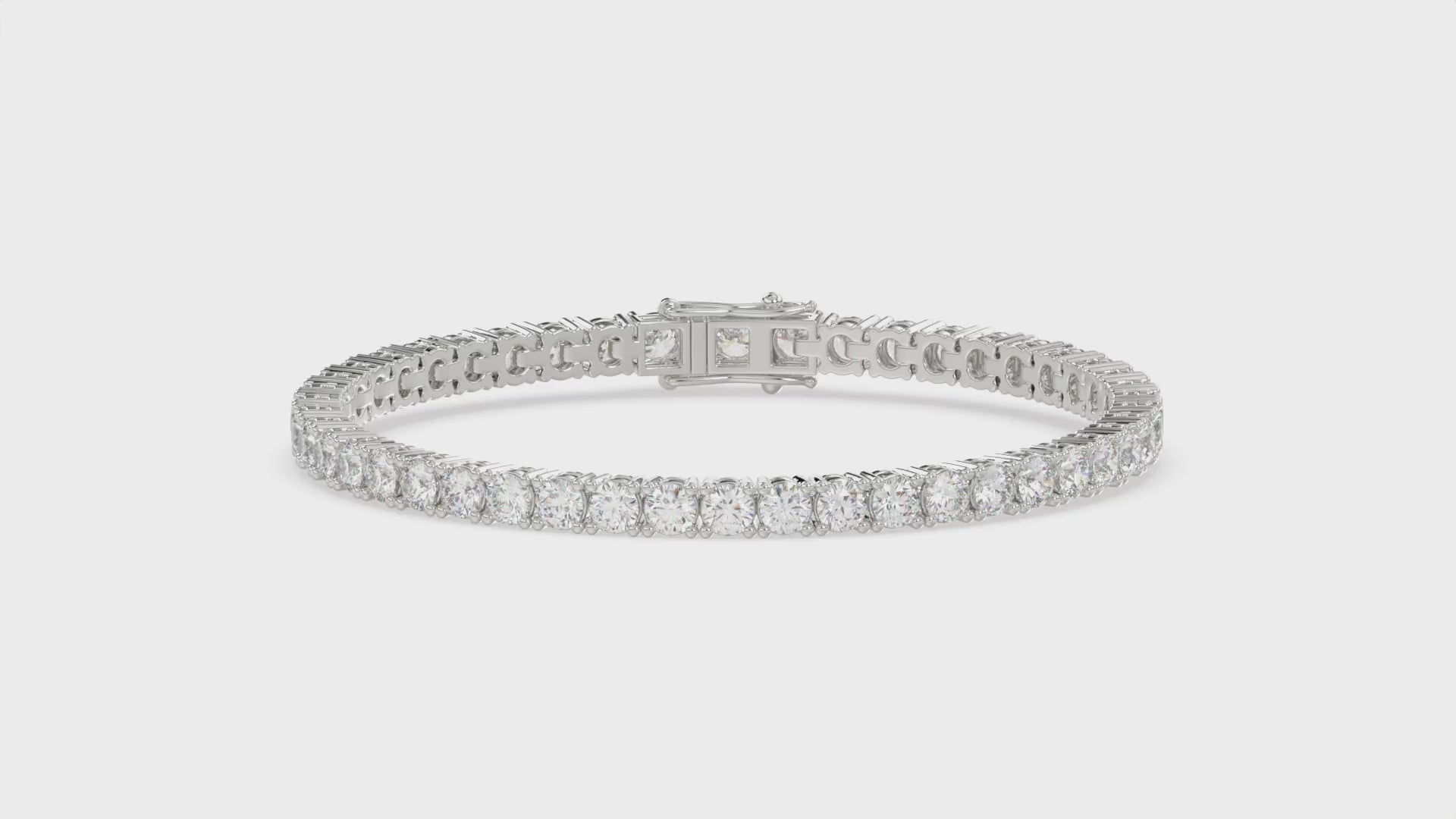 Classic 4 Prong Diamond Tennis Bracelet approx. 3 ct, 10K White Gold, video