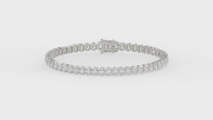 Classic 2 Prong Oval Diamond Tennis Bracelet approx. 7.1 ct, 10K White Gold, video