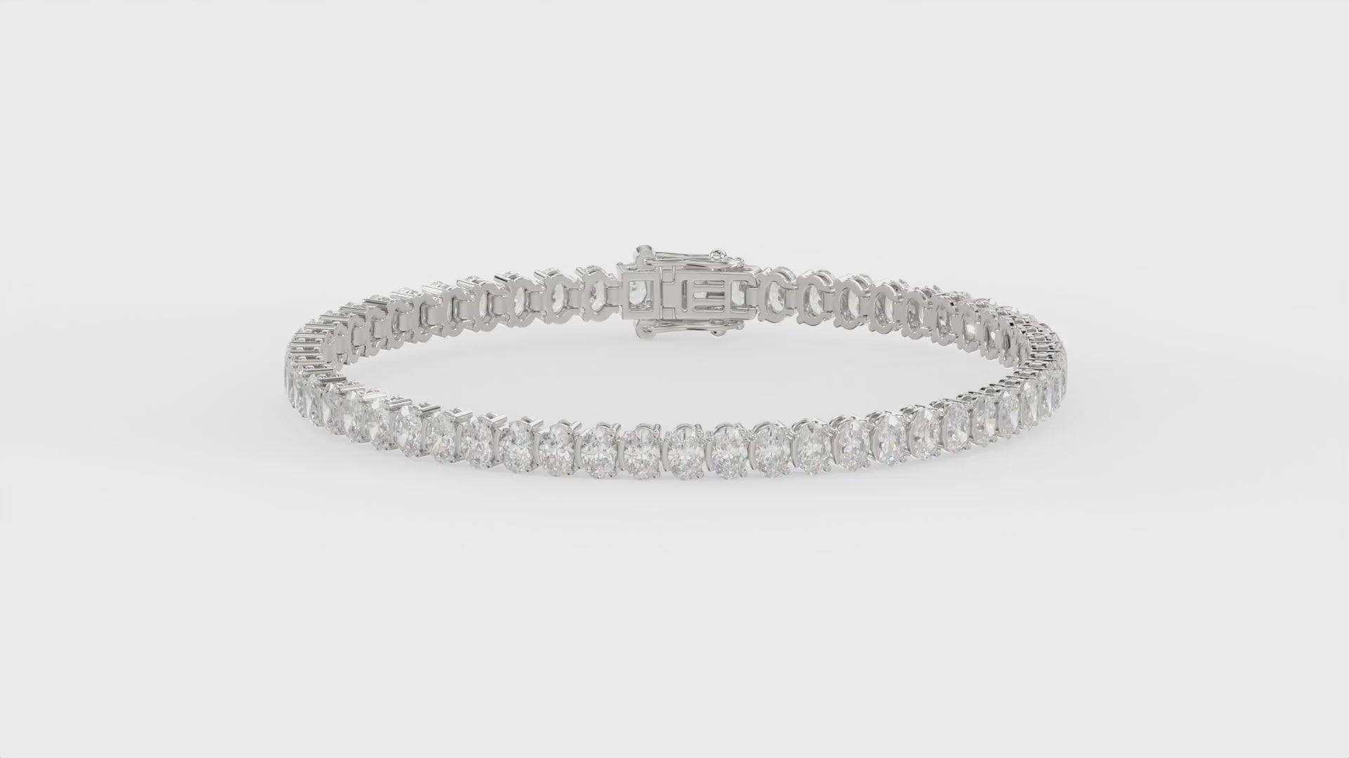 Classic 2 Prong Oval Diamond Tennis Bracelet approx. 7.1 ct, 10K White Gold, video