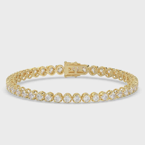 Lightweight Fusion Diamond Tennis Bracelet approx. 5 ct, 10K Yellow Gold, video
