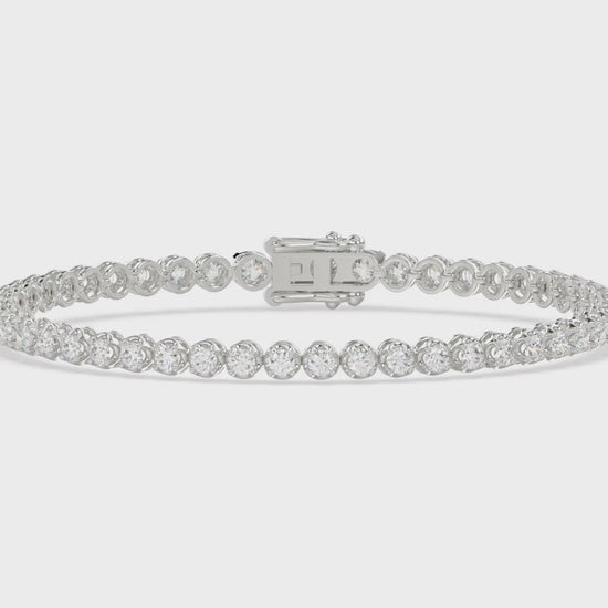 Lightweight Fusion Diamond Tennis Bracelet approx. 3 ct, 10K White Gold, video