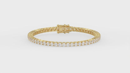 Classic 4 Prong Diamond Tennis Bracelet approx. 5 ct, 10K Yellow Gold, video