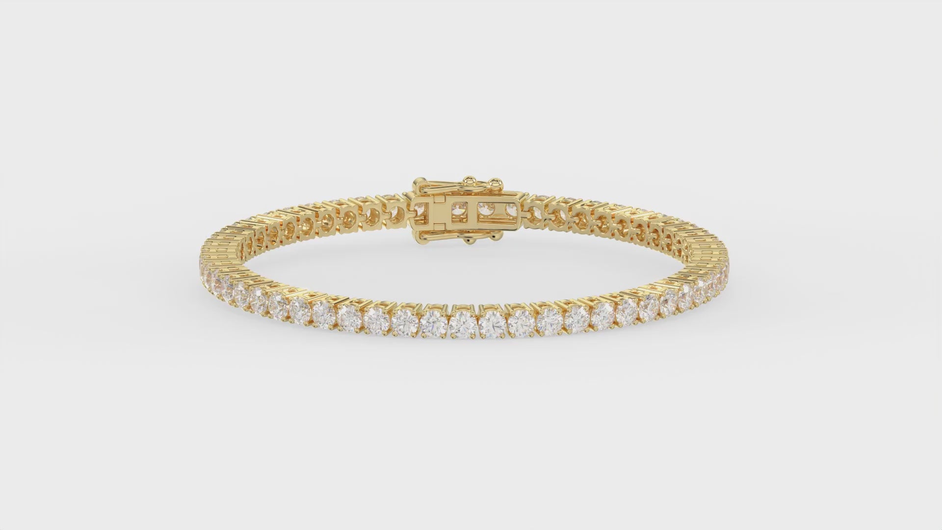 Classic 4 Prong Diamond Tennis Bracelet approx. 5 ct, 10K Yellow Gold, video