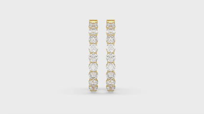 Inside-Out Round Diamond Hoop Earrings 7 ct, 10K Yellow Gold, video