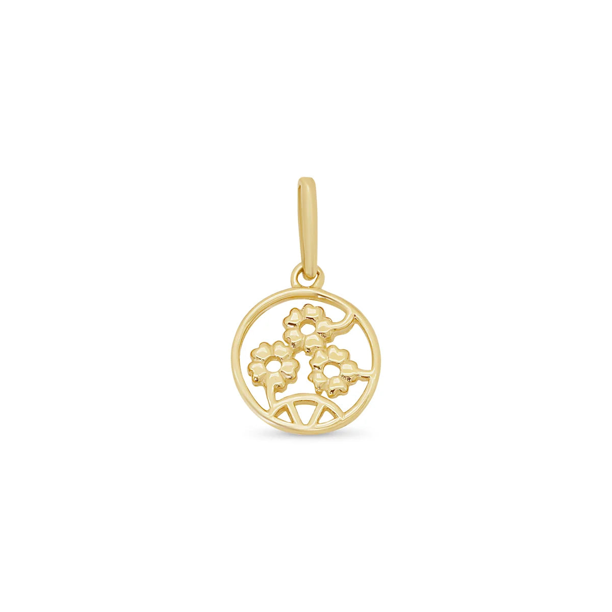 14 karat gold sunflower pendant